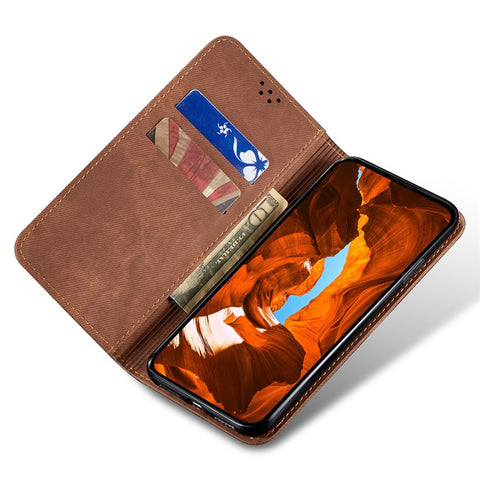 For Oppo K13 5G / K12s Case Jeans Cloth Texture Anti-Scratch Leather Stand Phone Cover