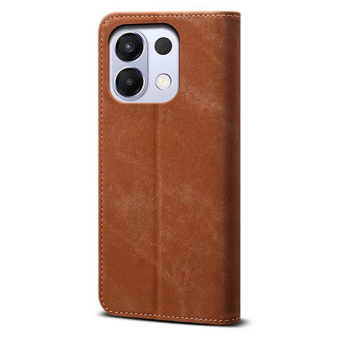 For Oppo K13 5G / K12s Case Jeans Cloth Texture Anti-Scratch Leather Stand Phone Cover