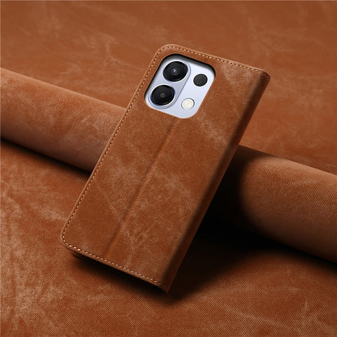 For Oppo K13 5G / K12s Case Jeans Cloth Texture Anti-Scratch Leather Stand Phone Cover