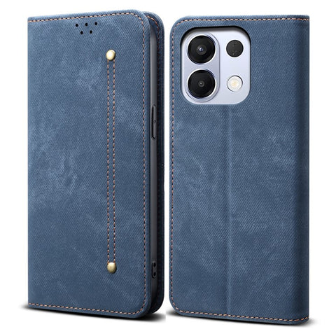 For Oppo K13 5G / K12s Case Jeans Cloth Texture Anti-Scratch Leather Stand Phone Cover