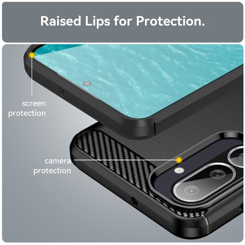 For Samsung Galaxy M56 5G / F56 5G Case Protective Phone Cover Carbon Fiber Texture Brushed