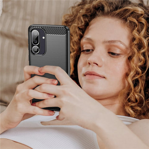 For Samsung Galaxy M56 5G / F56 5G Case Protective Phone Cover Carbon Fiber Texture Brushed