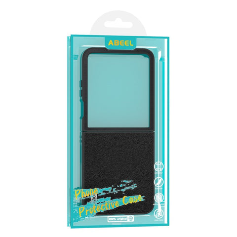 ABEEL For Motorola Razr 70 Ultra / 60 Ultra 5G / Razr Ultra 2026 5G / 2025 5G Case Electroplating Genuine Cow Leather Coated PC Phone Cover