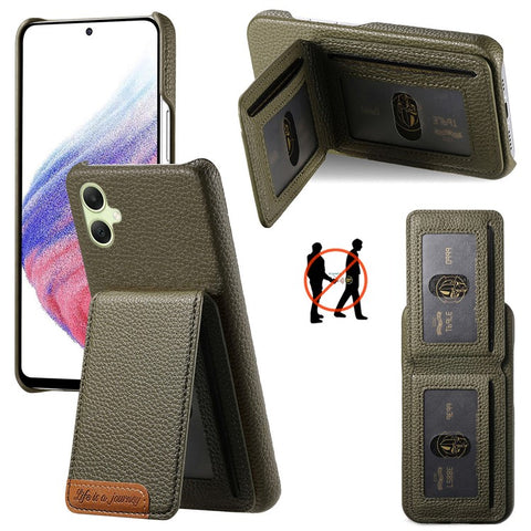For Samsung Galaxy A06 4G / 5G Case RFID Blocking Card Holder Litchi Texture Leather Back Cover
