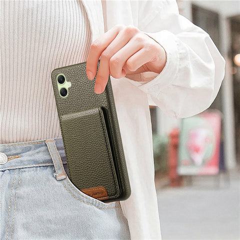 For Samsung Galaxy A06 4G / 5G Case RFID Blocking Card Holder Litchi Texture Leather Back Cover