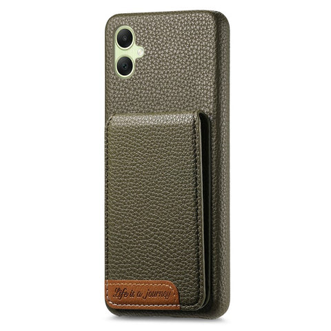 For Samsung Galaxy A06 4G / 5G Case RFID Blocking Card Holder Litchi Texture Leather Back Cover