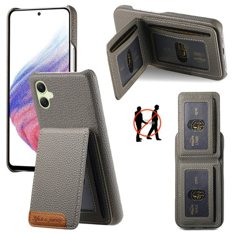 For Samsung Galaxy A06 4G / 5G Case RFID Blocking Card Holder Litchi Texture Leather Back Cover
