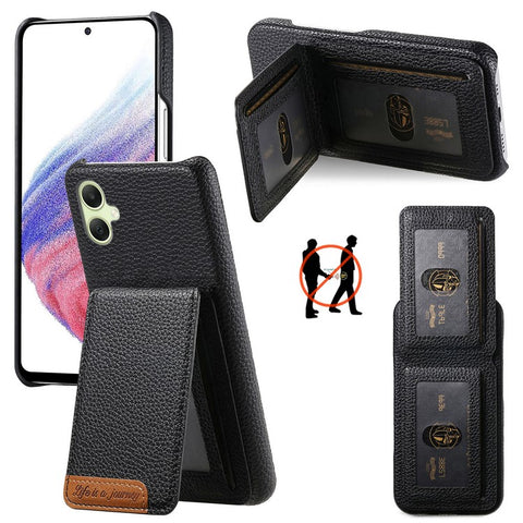 For Samsung Galaxy A06 4G / 5G Case RFID Blocking Card Holder Litchi Texture Leather Back Cover