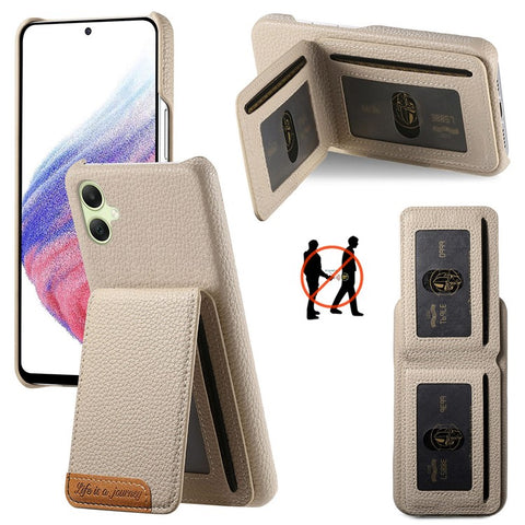 For Samsung Galaxy A06 4G / 5G Case RFID Blocking Card Holder Litchi Texture Leather Back Cover