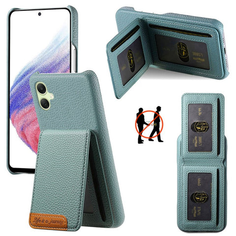 For Samsung Galaxy A06 4G / 5G Case RFID Blocking Card Holder Litchi Texture Leather Back Cover