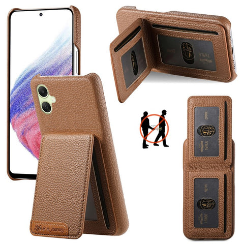 For Samsung Galaxy A06 4G / 5G Case RFID Blocking Card Holder Litchi Texture Leather Back Cover