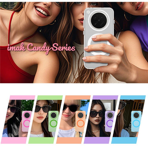 IMAK For Oppo Find X8s 5G Magnetic Case Candy Color Anti Drop TPU + PET Back Cover
