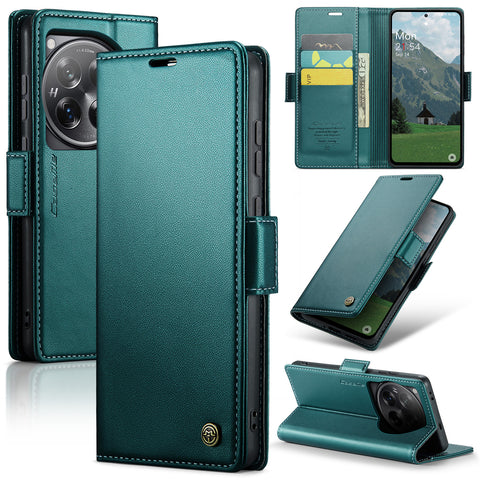 CASEME For OnePlus 12 5G Case  023 Series RFID Blocking Leather Wallet Stand Phone Cover