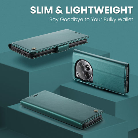 CASEME For OnePlus 12 5G Case  023 Series RFID Blocking Leather Wallet Stand Phone Cover