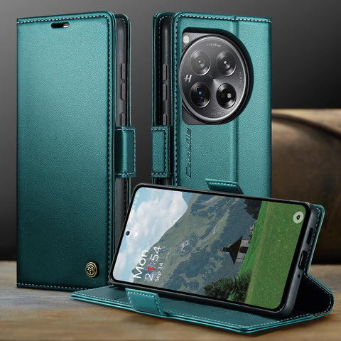CASEME For OnePlus 12 5G Case  023 Series RFID Blocking Leather Wallet Stand Phone Cover