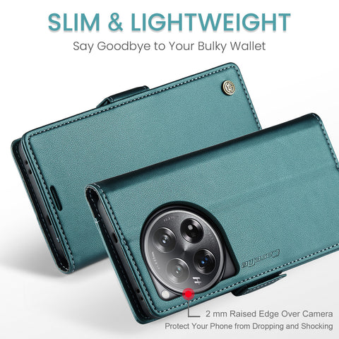 CASEME For OnePlus 12 5G Case  023 Series RFID Blocking Leather Wallet Stand Phone Cover
