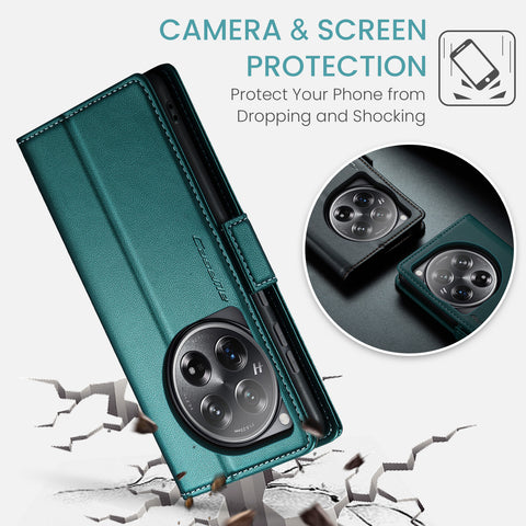 CASEME For OnePlus 12 5G Case  023 Series RFID Blocking Leather Wallet Stand Phone Cover