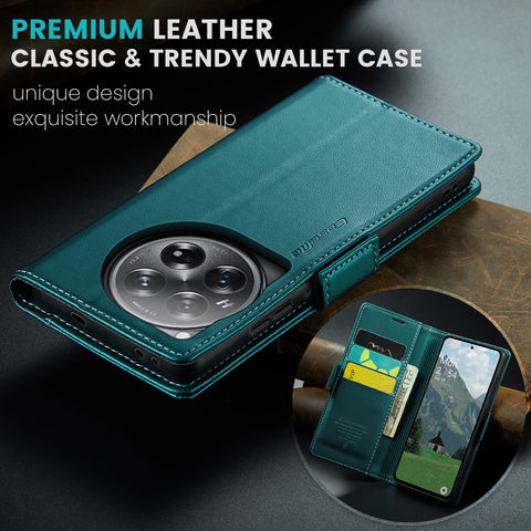 CASEME For OnePlus 12 5G Case  023 Series RFID Blocking Leather Wallet Stand Phone Cover