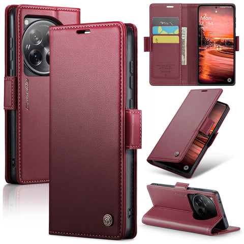 CASEME For OnePlus 12 5G Case  023 Series RFID Blocking Leather Wallet Stand Phone Cover