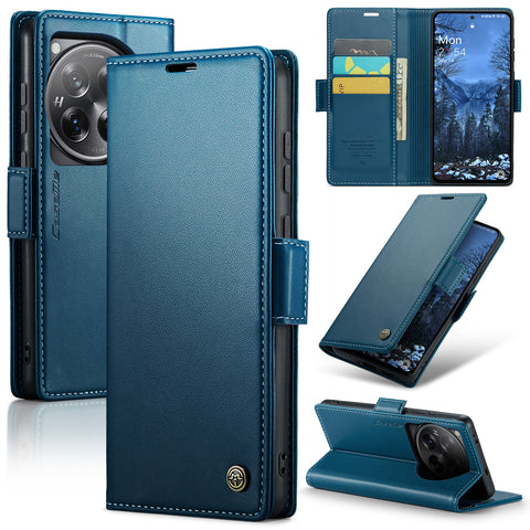 CASEME For OnePlus 12 5G Case  023 Series RFID Blocking Leather Wallet Stand Phone Cover
