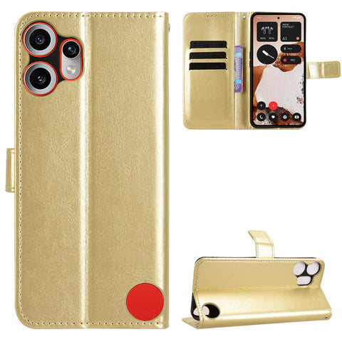 For Nothing CMF Phone 2 Pro PU Leather Case with Strap Crazy Horse Texture Phone Wallet Cover
