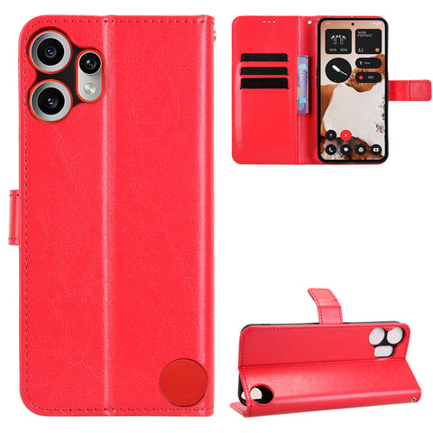 For Nothing CMF Phone 2 Pro PU Leather Case with Strap Crazy Horse Texture Phone Wallet Cover