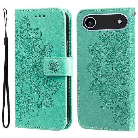 For iPhone Air Case Floral Pattern PU Leather Wallet Stand Phone Cover