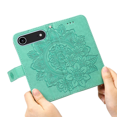 For iPhone Air Case Floral Pattern PU Leather Wallet Stand Phone Cover