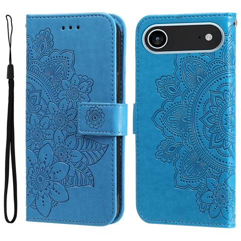 For iPhone Air Case Floral Pattern PU Leather Wallet Stand Phone Cover