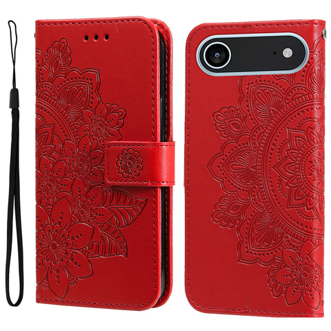 For iPhone Air Case Floral Pattern PU Leather Wallet Stand Phone Cover