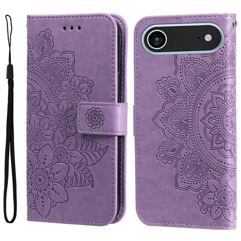 For iPhone Air Case Floral Pattern PU Leather Wallet Stand Phone Cover