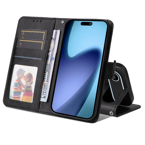 For iPhone Air Case Wallet PU Leather Folio Flip Phone Cover