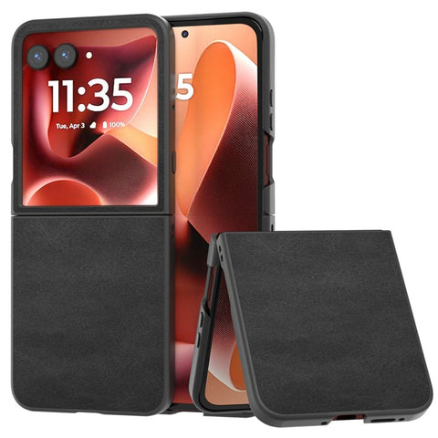 ABEEL Cowhide Texture Case for Motorola Razr 70 Ultra / 60 Ultra 5G / Razr Ultra 2026 5G / 2025 5G Anti-Drop PU + PC Phone Cover