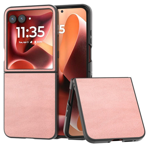 ABEEL Cowhide Texture Case for Motorola Razr 70 Ultra / 60 Ultra 5G / Razr Ultra 2026 5G / 2025 5G Anti-Drop PU + PC Phone Cover
