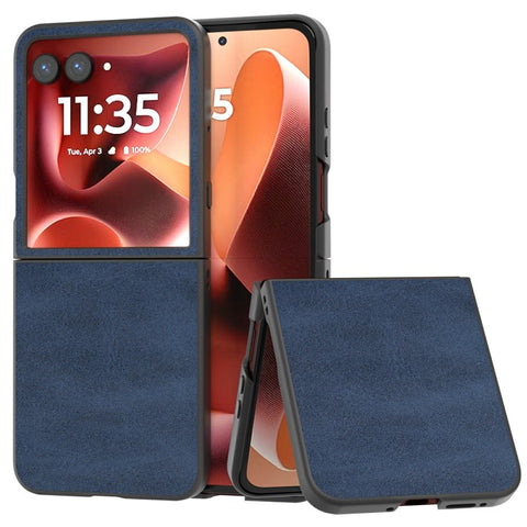 ABEEL Cowhide Texture Case for Motorola Razr 70 Ultra / 60 Ultra 5G / Razr Ultra 2026 5G / 2025 5G Anti-Drop PU + PC Phone Cover