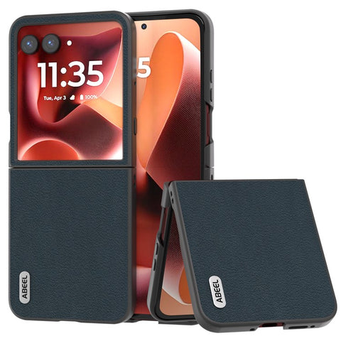 ABEEL For Motorola Razr 70 Ultra / 60 Ultra 5G / Razr Ultra 2026 5G / 2025 5G Case Anti-Scratch Genuine Cow Leather Back Phone Cover