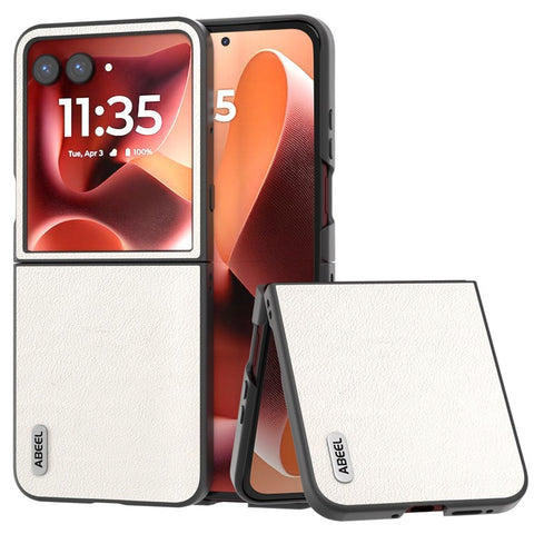 ABEEL For Motorola Razr 70 Ultra / 60 Ultra 5G / Razr Ultra 2026 5G / 2025 5G Case Anti-Scratch Genuine Cow Leather Back Phone Cover