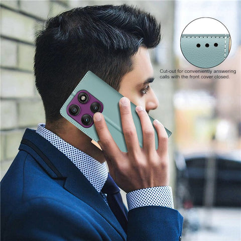 BINFEN COLOR BF33 For Motorola Edge 60 Pro 5G Leather Case Splicing Color RFID Blocking Wallet Stand Phone Cover