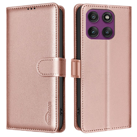 BINFEN COLOR BF32 For Motorola Edge 60 Pro 5G Leather Case Wallet RFID Blocking Phone Cover
