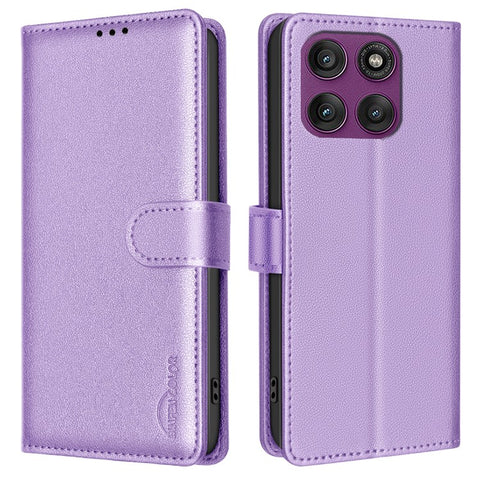 BINFEN COLOR BF32 For Motorola Edge 60 Pro 5G Leather Case Wallet RFID Blocking Phone Cover