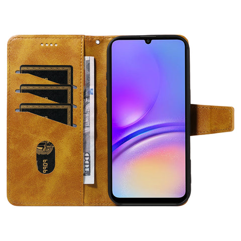 For Samsung Galaxy A07 4G / A06 4G / A06 5G Leather Case Wallet Stand Grids Imprinted Phone Cover with Strap