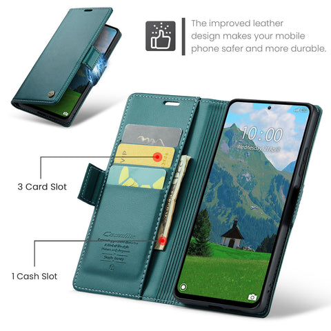 CASEME For Xiaomi Redmi Note 13 4G Case  023 Series RFID Blocking Leather Wallet Stand Phone Cover