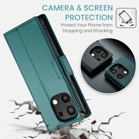 CASEME For Xiaomi Redmi Note 13 4G Case  023 Series RFID Blocking Leather Wallet Stand Phone Cover
