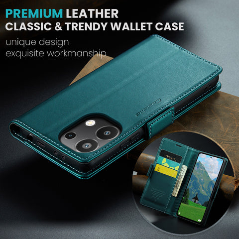 CASEME For Xiaomi Redmi Note 13 4G Case  023 Series RFID Blocking Leather Wallet Stand Phone Cover