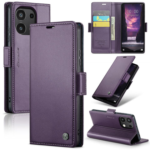 CASEME For Xiaomi Redmi Note 13 4G Case  023 Series RFID Blocking Leather Wallet Stand Phone Cover