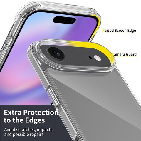 For iPhone Air Clear Case TPU + Acrylic Shockproof Phone Back Cover