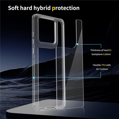 Clear Case For Motorola Edge 60 Fusion 5G  /  60s 5G  /  60 5G TPU + Acrylic Shockproof Phone Back Cover