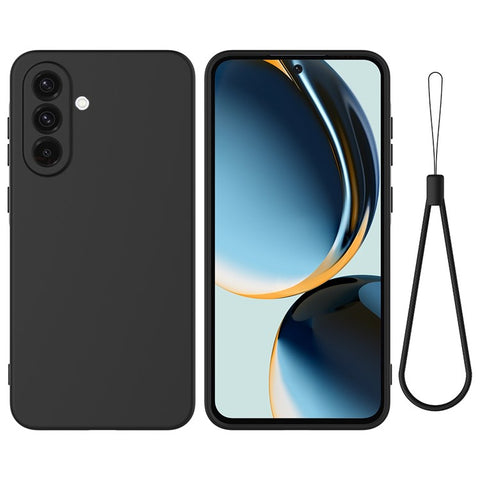 For Samsung Galaxy F56 5G  /  M56 5G Liquid Silicone Case Phone Back Cover with Hand Strap