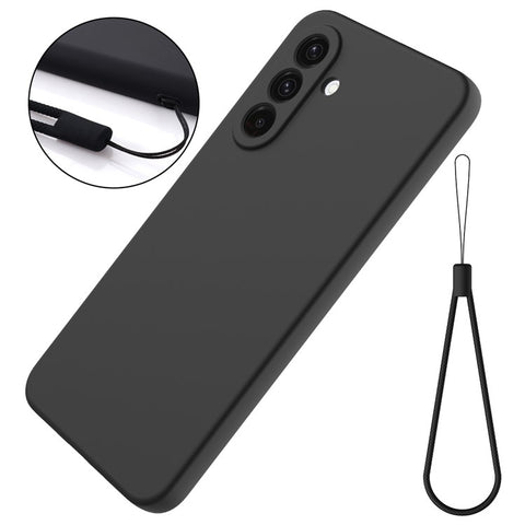 For Samsung Galaxy F56 5G  /  M56 5G Liquid Silicone Case Phone Back Cover with Hand Strap