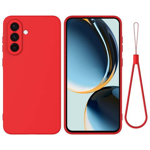 For Samsung Galaxy F56 5G  /  M56 5G Liquid Silicone Case Phone Back Cover with Hand Strap